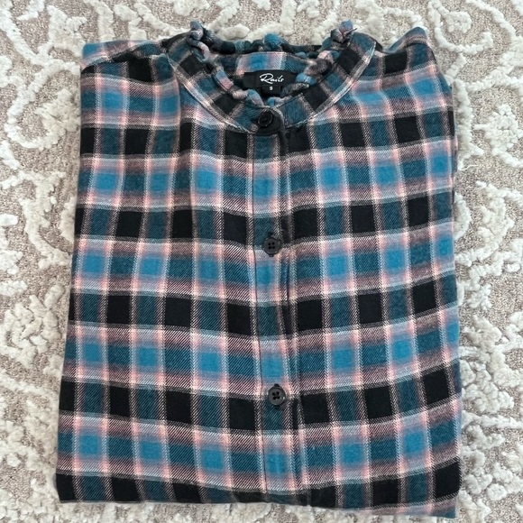 Rails Blue and Black Plaid Button Down Shirt - Picture 12 of 16